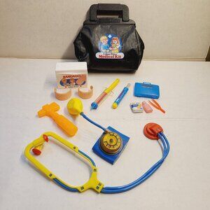 FISHER PRICE MEDICAL KIT DOCTOR PLAY LEARNING SET VINTAGE 1987 Black Bag
